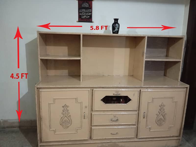 Storage Cabinet Unit - Utility Rack Counter with TV Stand Option 1