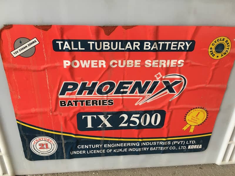 Sold - Phoenix Tubular 230 Amp battery TX2500 1