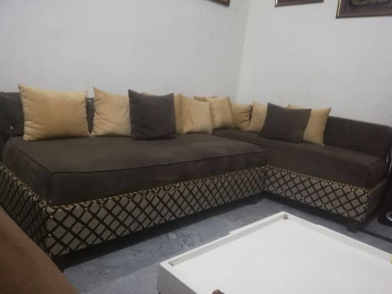 l shape sofa set with 10 cushions 0