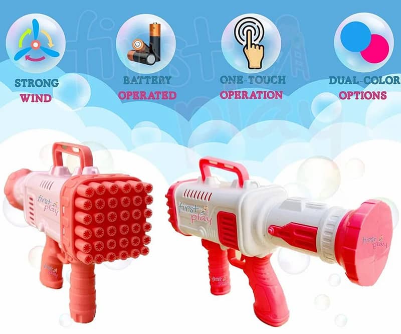 32 Hole Bazooka Bubble Gun Machine Toys for Kids 2