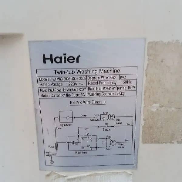 HAIER WASHING MACHINE 5