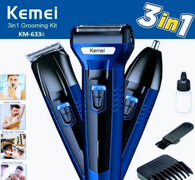 Electric Hair Removal Men's Shaver 3 in 1 0