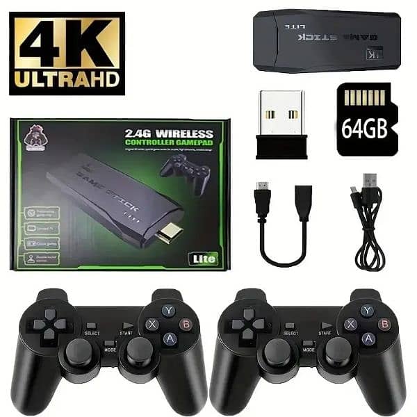 Game Stick Lite 4K Console - 64GB - 10000 Built-in Games - Box Pack 0