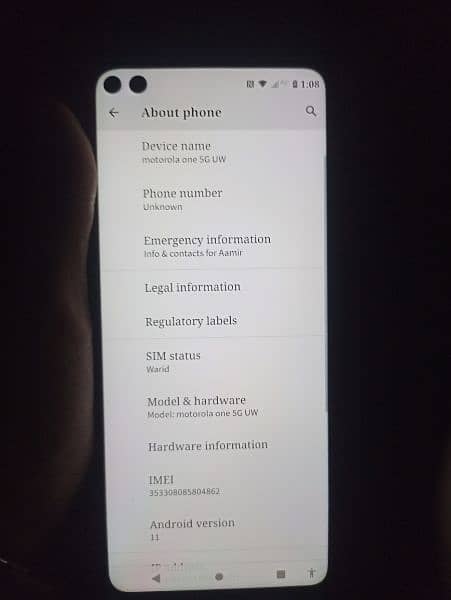 Motorola one 5g UW 10/9 condition 0