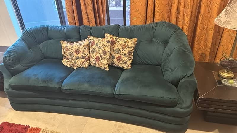 Newly Refurb Green Sofa Set 0