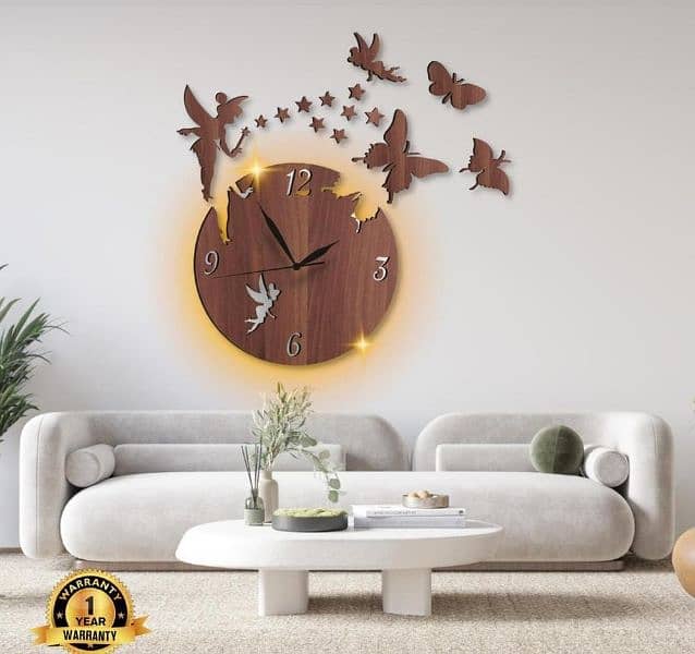 "Designer Lightning Wall Clocks - Unique Wooden & Plastic Collections" 14