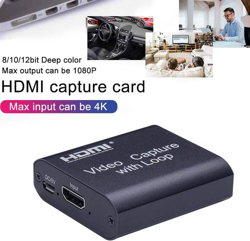 4K HDMI Video Capture Card,USB 3.0 HD Recorder with HDMI Loop Output 3