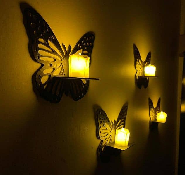 Butterfly shelves Black,pack of 3 2