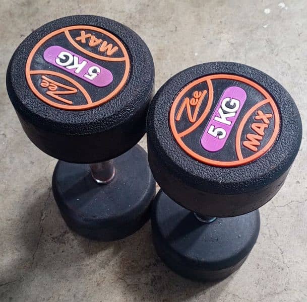 5 KG Rubber Coated Dumbbells Pair (5+5 KG) 2