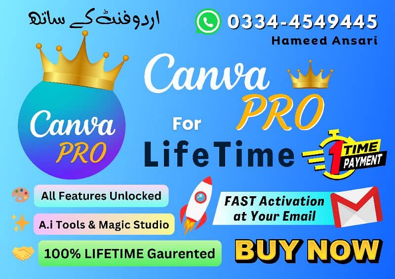 CANVA PRO LifeTime in Rs. 500/- CanvaPro 100% LifeTime Warranty 5