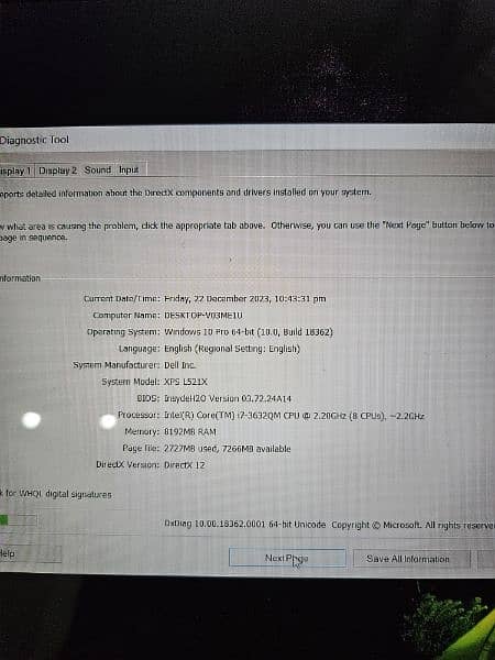 Dell XPS 9530 (L521x) Nvidia Core I7 0