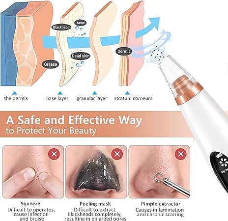 Blackhead Remover Vacuum,Pore Cleaner Electric Face Tool,Acne Extracto 5