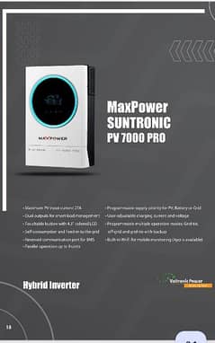 Maxpower Suntronic pv 7000 Pro 6kw Hybrid Solar Inverter 0