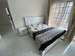 King size White Bed for sale with Sidetables in DHA