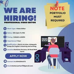 Video Editor Required salary  30k - 90k