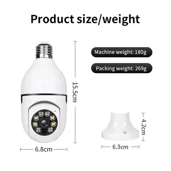 CCTV Camera Wifi Night Vision Bulb Security PTZ Smart WiFi Camera 2