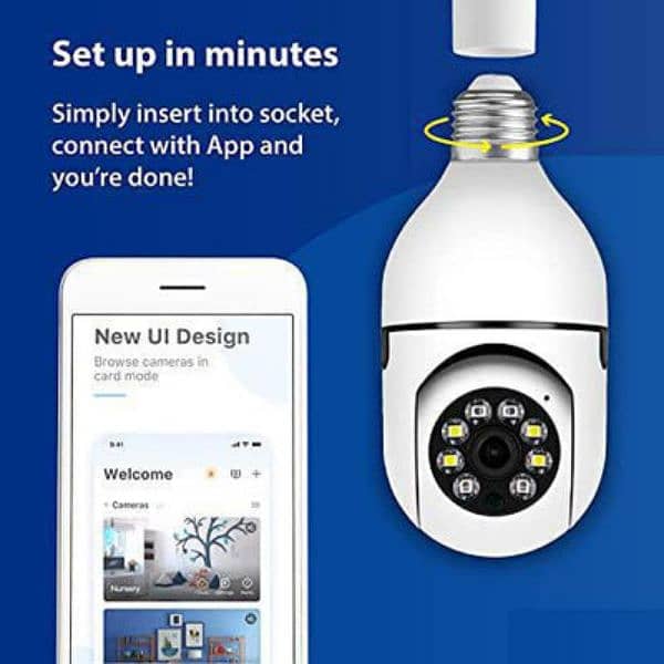 CCTV Camera Wifi Night Vision Bulb Security PTZ Smart WiFi Camera 8