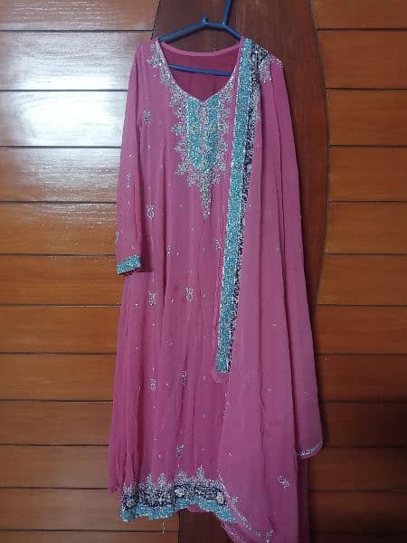 pink full frock hand work 2