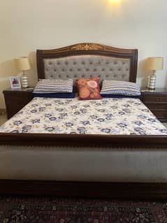 double bed with side tables and dressing table mattress not included