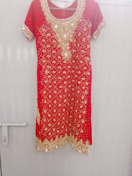 Red wedding dress with free jewellery 5