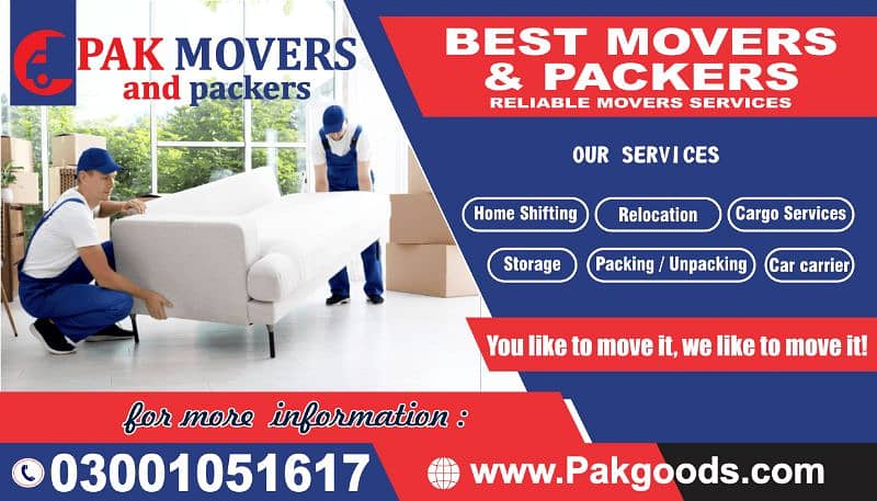 House shifting and cargo freight company and moving Packing service 0