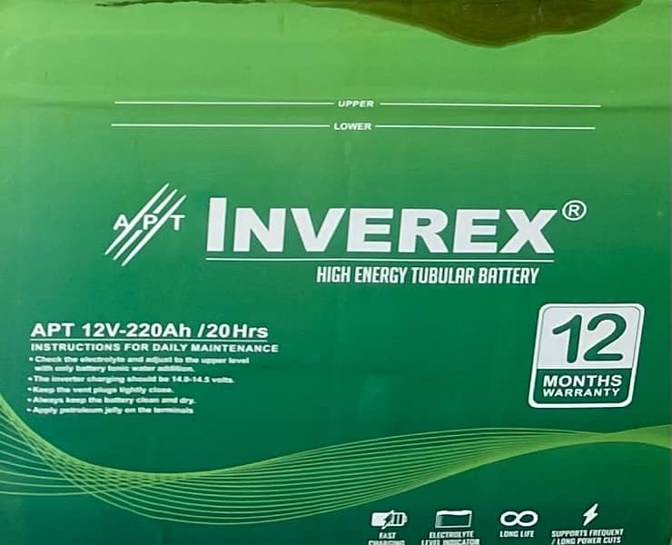 INVEREX HIGH ENERGY TUBULAR BATTERY 12V 1