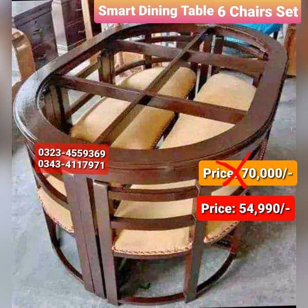 Smart dining table/round dining table/4 chair/6 chair/dining table 5