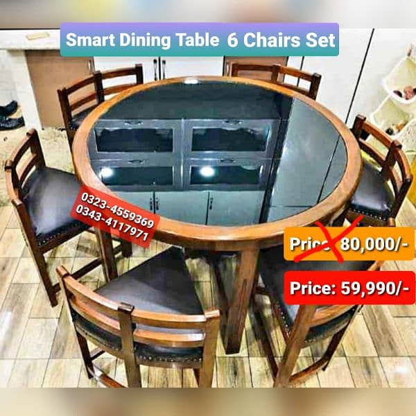 Smart dining table/round dining table/4 chair/6 chair/dining table 8