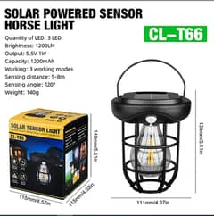 1pc Solar Powered Outdoor Camping Lamp With Motion Sensor & Tungsten W