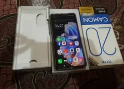 Tecno camon 20 with 8 month Warannty remining and complete saman hai