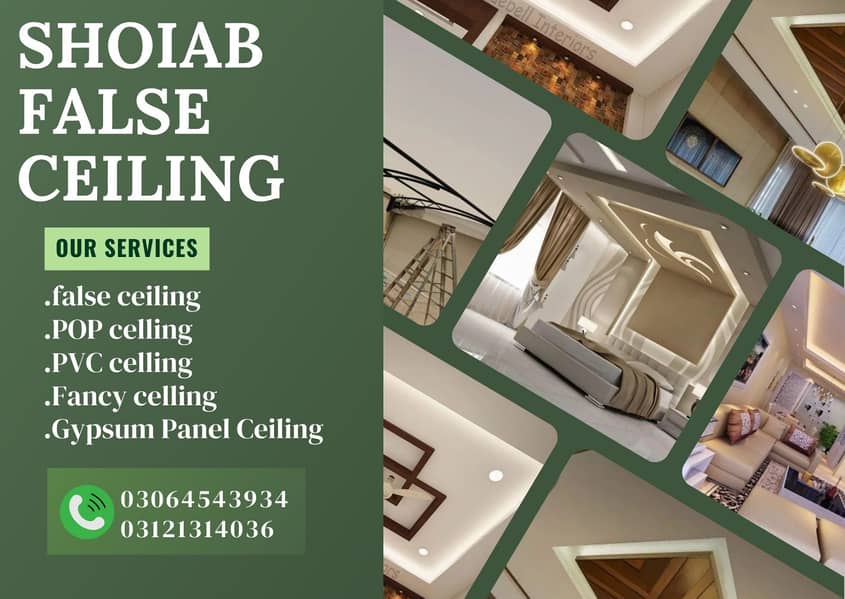 False Ceiling work, Hoom Decor , Pop false Ceiling services 0