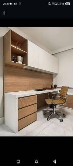 Study table,wooden work/office partition/false ceiling/wardrobes/led 0