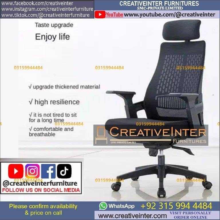 Ergonomic Office Chairs Executive Study Table Computer Mesh Revolving 1