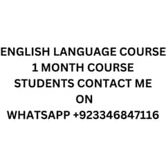 ENGLISH LANGUAGE COURSE AVAILABLE CONTACT ME