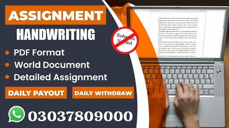 Assignment writing work Part Time/Full Time Daily payments 0