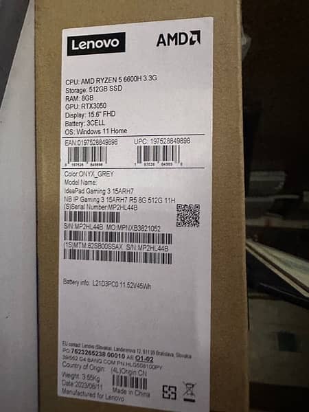 Lenovo Ideapad gaming 3 15ARH7 Rtx 3050 3