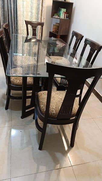Glass Top 6 seater dining table 1