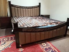 wooden bed /side tables/dressing table