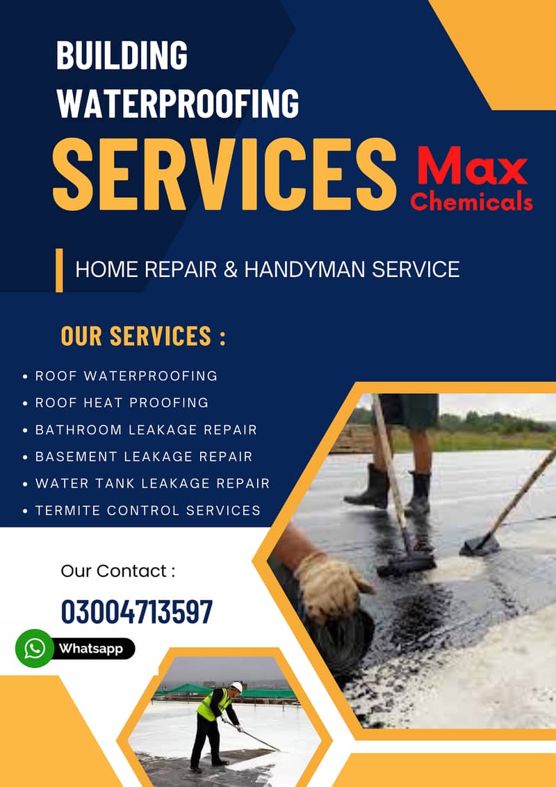 Waterproofing Services. Roof Heat Proofing , Bathroom Leakage 5