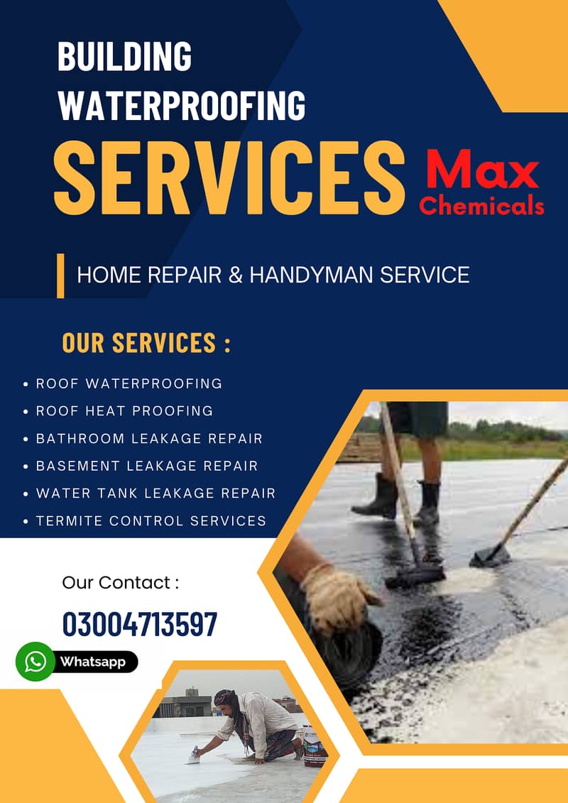 Waterproofing Services. Roof Heat Proofing , Bathroom Leakage 6