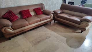 Leather 6 Seater Sofa - 8/10 Condition