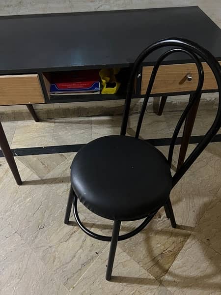 sheesham wood study table  / cution chair 3