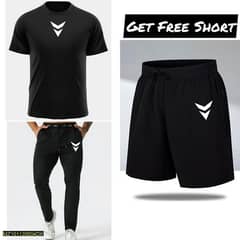 men's  fit plain tracksuit with free shorts limited cash on delivery
