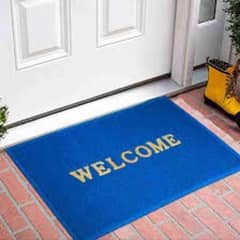 welcome door mat ( pvc coil mat )- anti slip rubber bottom - durable
