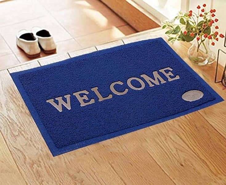 welcome door mat ( pvc coil mat )- anti slip rubber bottom - durable 2