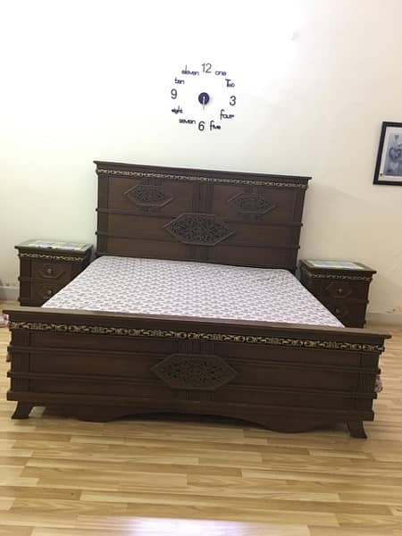 King Bed for sale with side table 0