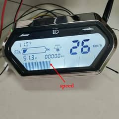 Speedometer LCD Display 60V 72V Light/Battery Level /Power Indicator