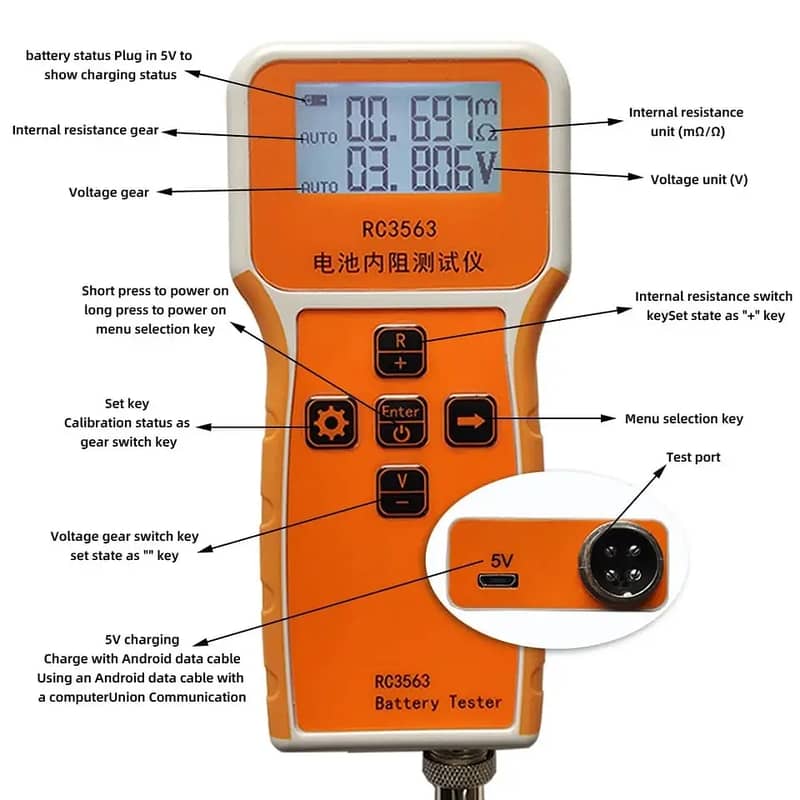 RC3563 Battery Internal Resistance Lithium LifePo4  Lead Cell Tester 4