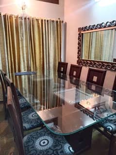 8 seater dining table with glass top