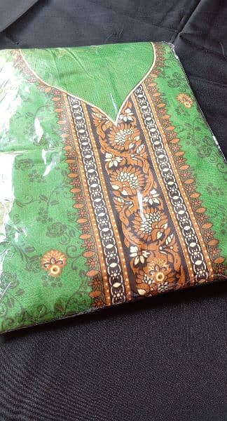 3 piece unstitched new green casual suit for sale 2
